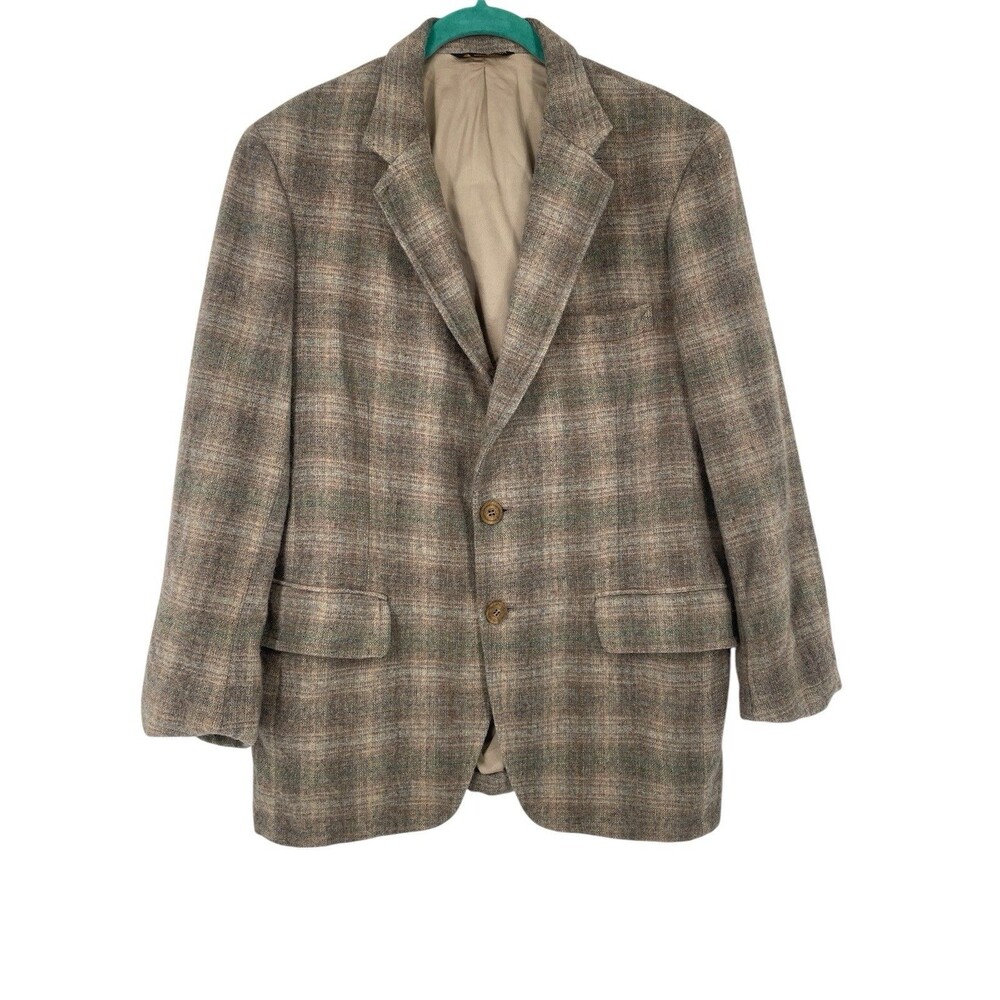 Vintage Curlee Wool Plaid Blazer Jacket 2 Button Classic 70s Lined Worlds Best